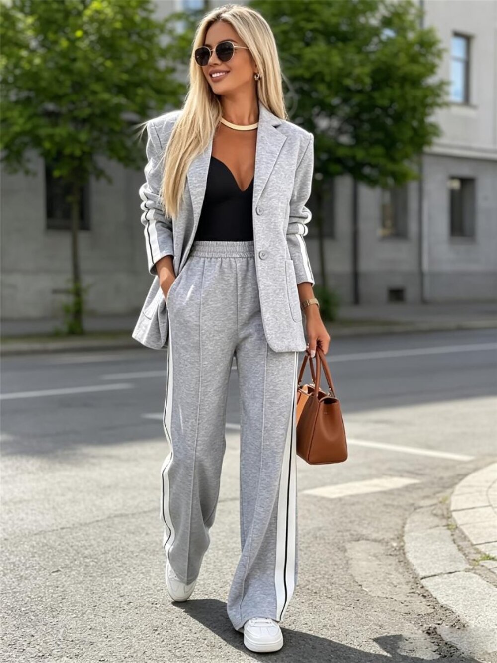 NWT Business Casual Chic Pants Set - Gray